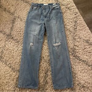 KanCan Blue Flare & Wide Leg Jeans with crossover fly. Size 9